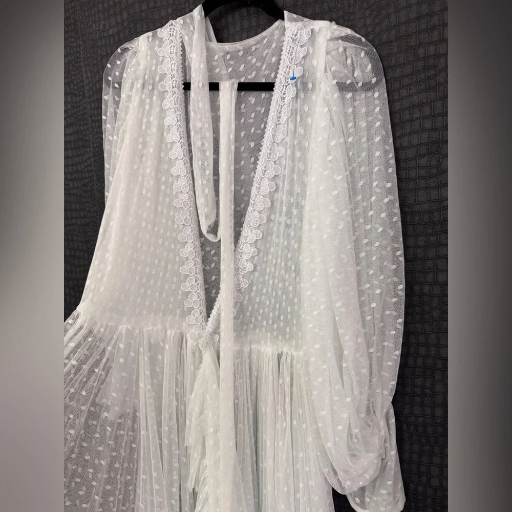 Elegant Sheer White Maxi Dress - Good for Maternity Shoot - Picture 7 of 9